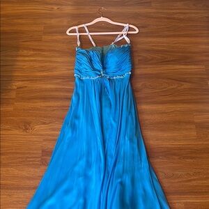 Blue Spaghetti Strap Sundress for Prom